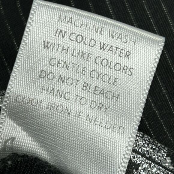 Valia Women's 11/12 Pin Stripe Black Dress Pants Pull On Office Work 32 x 32 - Picture 10 of 10